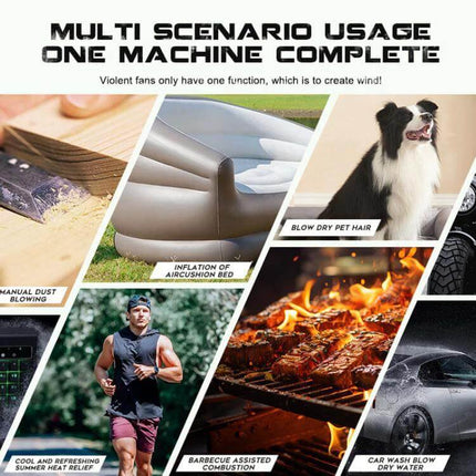 Versatile 3-Speed Brushless Fan for Everyday Indoor Cooling - compact multi-scenario use: desk, travel, pet grooming, BBQ, car drying, workout cooling