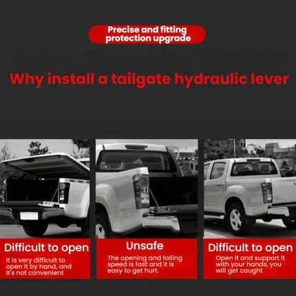 Tailgate Hydraulic Lowering Lever for Mitsubishi Triton 2015-2022 - hydraulic assist for controlled one-handed tailgate lowering and safer loading