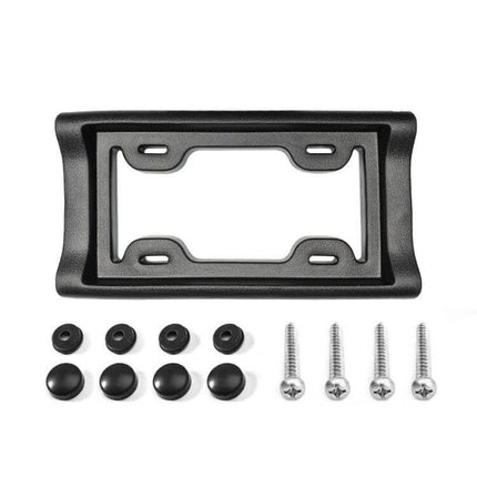 Durable EVA License Plate Frame for Everyday Car Protection — black EVA frame with screws and caps protecting plate edges