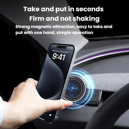 Phone Holder Dashboard Mount For Everyday In Car Use - magnetic rubidium ring secures phone on dashboard for easy one-handed access