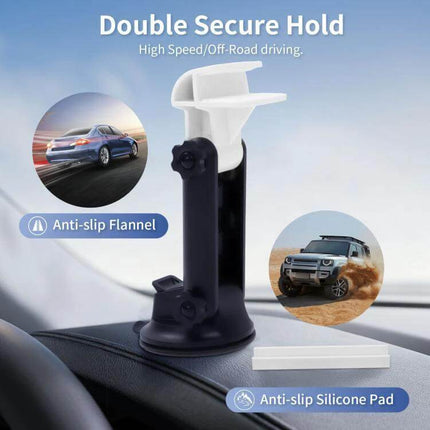 Starlink Mini Center Console Car Mount For Dashboard Use shown mounted on dashboard with adjustable angle, anti-slip flannel and silicone pad