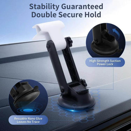 Starlink Mini Center Console Car Mount For Dashboard Use - adjustable ABS dashboard mount with suction base and reusable nano glue for secure hold