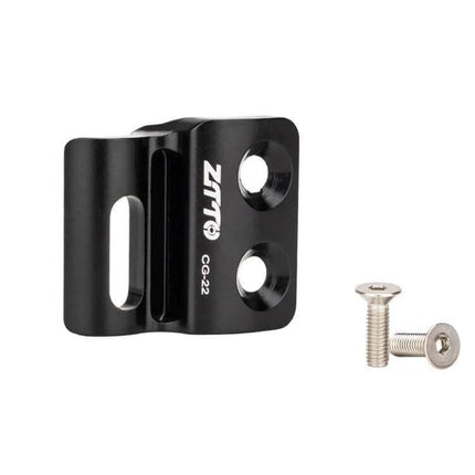 Front Derailleur Bracket Clip For Road Bike Black Mount in compact black aluminum with screws for secure front derailleur installation