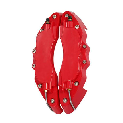 Brake Caliper Cover Kit High Temperature ABS Multi Color Set red paired caliper covers with heat-resistant adhesive, easy install, dust protection