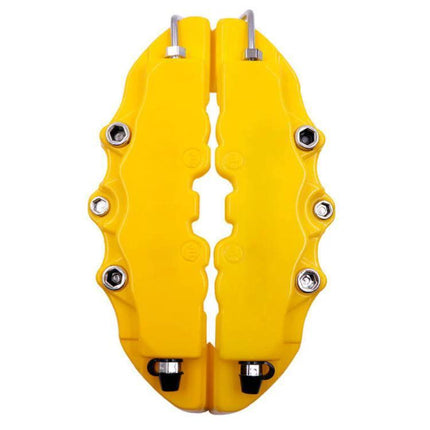 Brake Caliper Cover Kit High Temperature ABS Multi Color Set - yellow ABS caliper covers with heat-resistant adhesive, easy install, dust protection