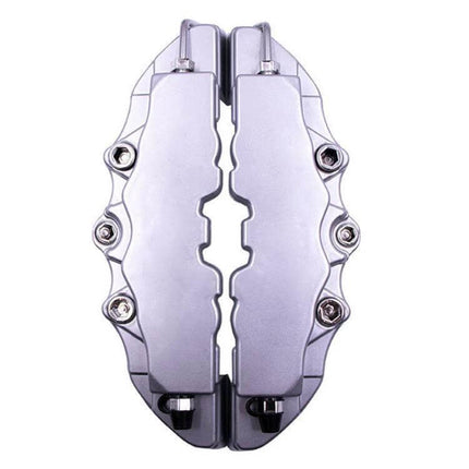 Brake Caliper Cover Kit High Temperature ABS Multi Color Set - silver ABS caliper covers, adhesive-backed, dust protection, easy install