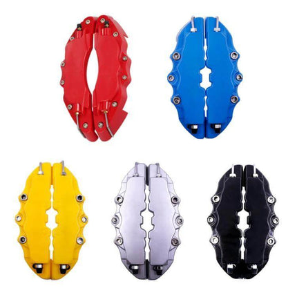 Brake Caliper Cover Kit High Temperature ABS Multi Color Set - five colored high-temp ABS caliper covers with heat-resistant adhesive, easy install