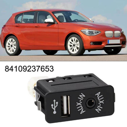 BMW AUX USB Input Socket Switch For Central Console Replacement - ABS housing USB and AUX-IN port for BMW dash