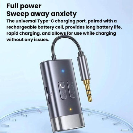G76 Bluetooth Receiver Transmitter Car AUX Adapter For Home Audio compact Type-C rechargeable Bluetooth 5.4 TX/RX adapter with 3.5mm jack and control buttons