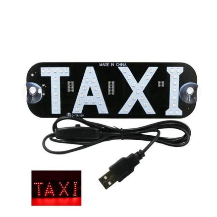 Taxi Indicator Light For Vehicles Roof Lamp With USB Port - LED rooftop taxi sign with USB cable, SMT LEDs, on/off switch, 19x6.3cm, cigarette lighter or USB power