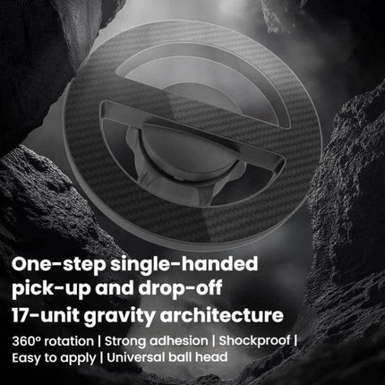 Ring Magnetic Car Mount Ring Accessory For Phone Mounts - carbon fiber 360° rotating magnetic car phone ring with 17mm ball head, shockproof, one-step single-handed use