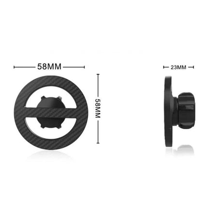 Ring Magnetic Car Mount Ring Accessory For Phone Mounts – 58mm carbon-look magnetic ring with 360° swivel and 17mm ball head, 23mm depth