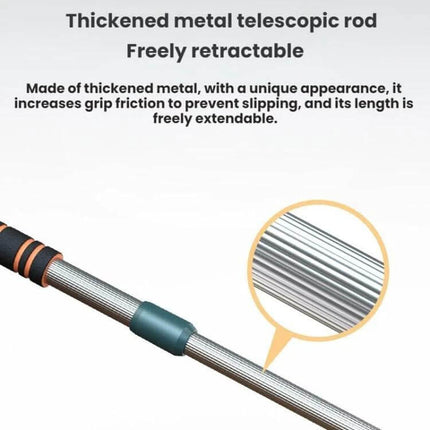 Versatile Multi-Functional Snow Scraper for Cars and Home Sweeping – telescopic thickened metal rod with non-slip grip, extendable for car ice removal and indoor sweeping