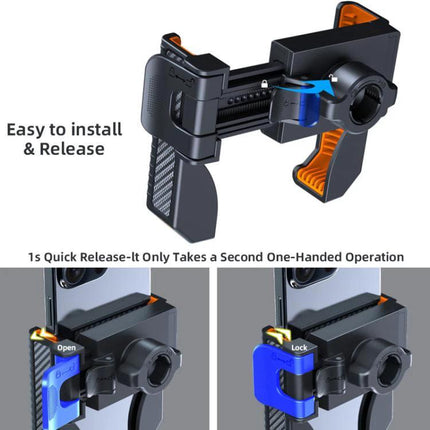 Universal Magnetic Phone Mount for Wall and Car Use showing easy one-handed install, quick-release lock and wall/car mounting positions