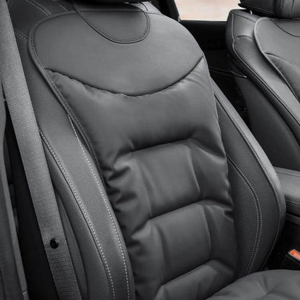 Car Seat Cushion Non Slip For Front And Rear Seats - black Nappa padded non-slip cushion with plum blossom buckle, protects upholstery and supports daily commutes