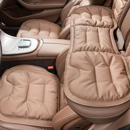 Car Seat Cushion Non Slip For Front And Rear Seats - Nappa non-slip plush cushion set with plum blossom buckle, protects upholstery and adds supportive padding