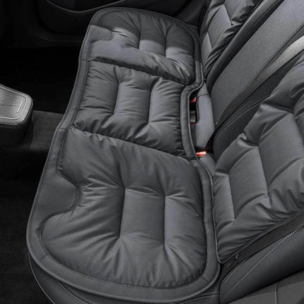Car Seat Cushion Non Slip For Front And Rear Seats - padded non-slip black rear seat protector with plum blossom buckles, tool-free installation