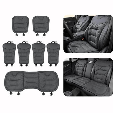 Car Seat Cushions Non Slip Perforated Set For Front And Rear Seats - Nappa leather breathable non-slip cushions for front, rear and back seats