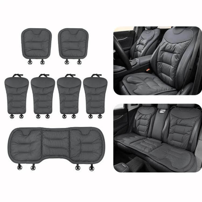 Car Seat Cushions Non Slip Perforated Set For Front And Rear Seats - Nappa leather breathable non-slip cushions for front, rear and back seats