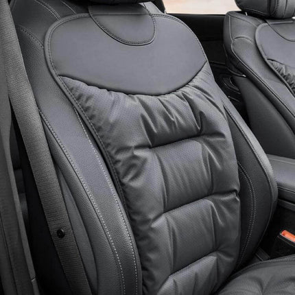 Car Seat Cushions Non Slip Perforated Set For Front And Rear Seats - black Nappa leather breathable cushion protecting and supporting car front seat