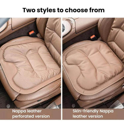Car Seat Cushion Non Slip For Front And Rear Seats - Nappa leather two-style non-slip seat cushion set, plum blossom buckle, protects upholstery