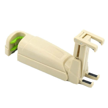 Car Phone Holder With Extendable Hidden Hook For Hands Free Driving beige compact dashboard and headrest mount