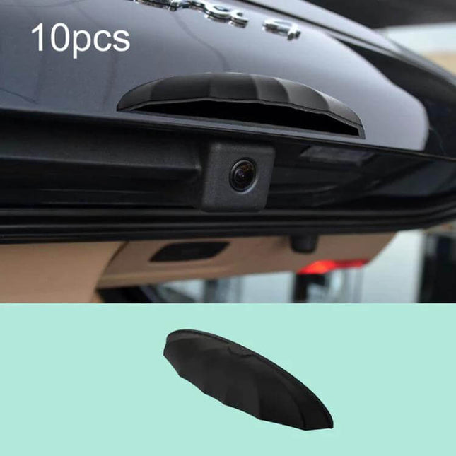 Silicone Rain Shield for Car Reverse Cameras, 10 Pack - black silicone cover protecting rear camera from rain to maintain clear reversing visibility