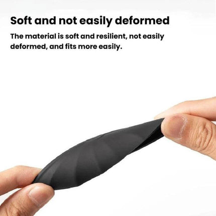 Silicone Rain Shield for Car Reverse Cameras, 10 Pack - soft flexible silicone rain cover shown being stretched to demonstrate resilience and fit