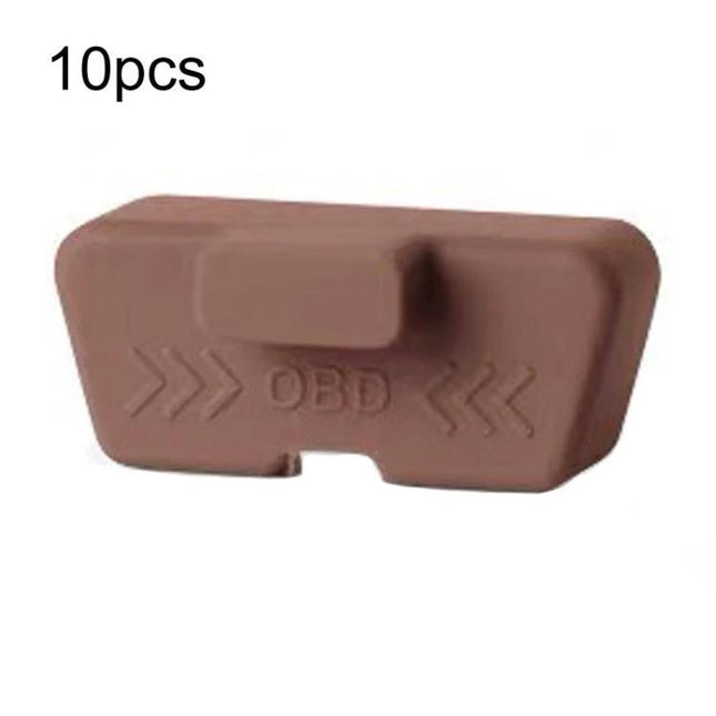 Keep Your Car's OBD Port Safe During Routine Maintenance silicone OBD port cover with ergonomic handle, brown protective dust cap for maintenance