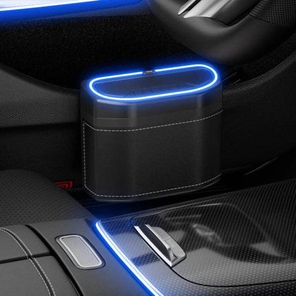 Car Trash Can Side Mounted Storage Box For Cars In Car Interior - black microfiber leather car trash can mounted by seat