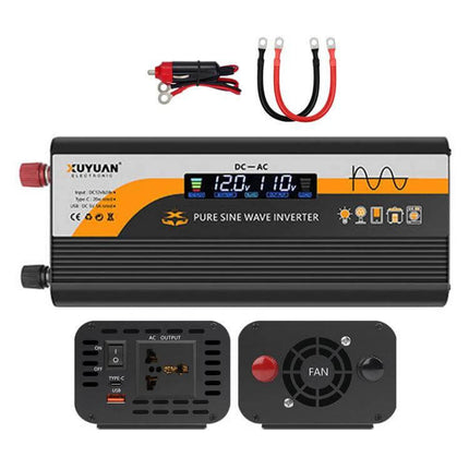 Universal Car Inverter for Powering Household Devices — pure sine wave inverter powering induction cooker, oxygen generator, USB and AC outlets