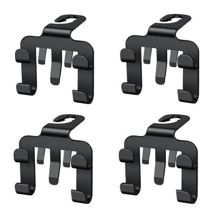Multifunctional Car Seat Back Hook Phone Holder 4 Pack – durable black seat-back hooks to organize bags, phones and accessories without clutter