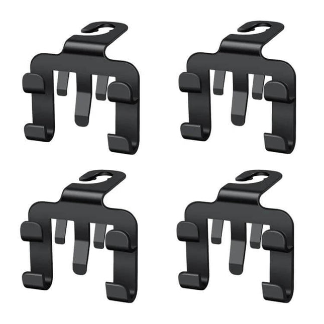 Multifunctional Car Seat Back Hook Phone Holder 4 Pack – durable black seat-back hooks to organize bags, phones and accessories without clutter
