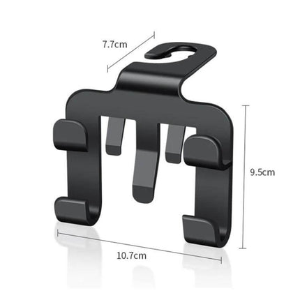 Multifunctional Car Seat Back Hook Phone Holder 4 Pack - black metal space-saving car seat back organizer with measurements