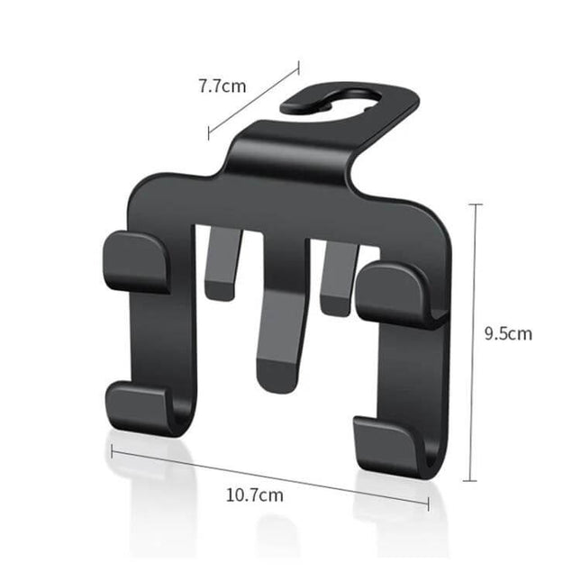 Multifunctional Car Seat Back Hook Phone Holder 4 Pack - black metal space-saving car seat back organizer with measurements