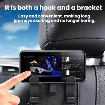 Multifunctional Car Seat Back Hook Phone Holder 4 Pack - compact durable hooks mount phone on headrest for hands-free rear-seat viewing