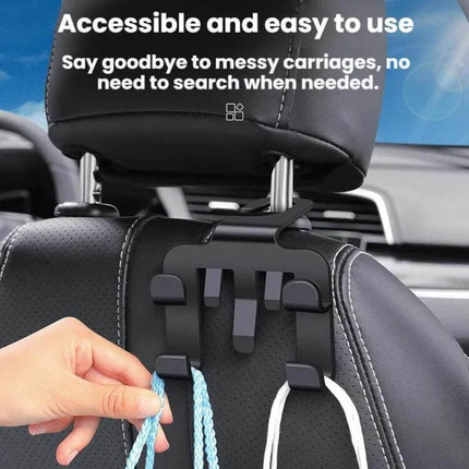 Multifunctional Car Seat Back Hook Phone Holder 4 Pack - durable space-saving backseat hooks for bags, phones, keys, easy-access organizer