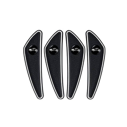 Set of 4 Car Door and Mirror Anti-Scratch Protectors — black textured PVC guards to prevent dings and scratches on doors and mirrors
