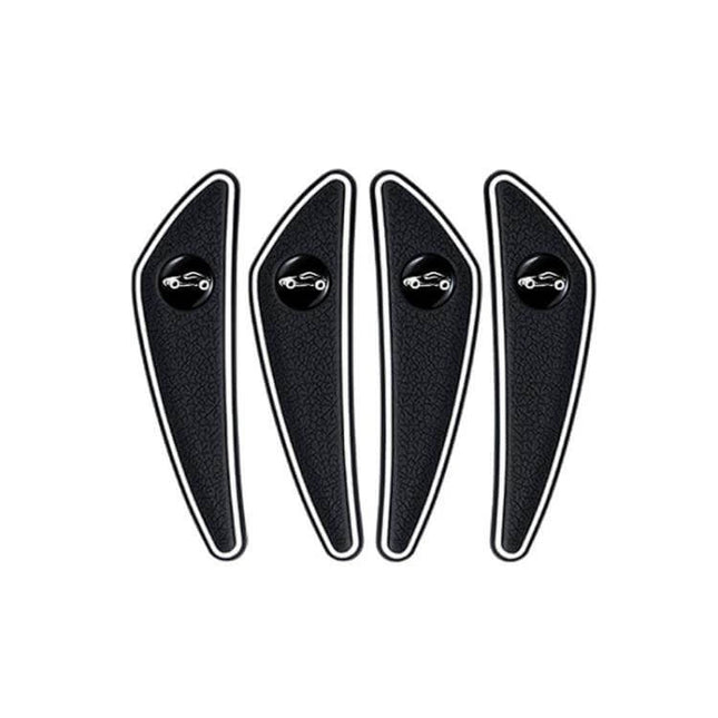 Set of 4 Car Door and Mirror Anti-Scratch Protectors — black textured PVC guards to prevent dings and scratches on doors and mirrors