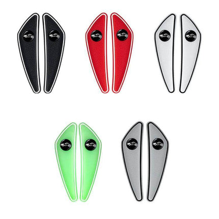 Set of 4 Car Door and Mirror Anti-Scratch Protectors - colored PVC door edge and mirror guards in black red white green silver