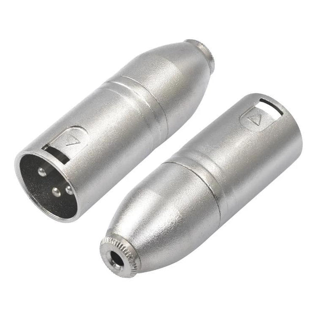 Connects Microphones to Cameras for Everyday Audio Recording compact silver XLR-to-mini adapter for clear balanced audio