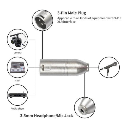 Connects Microphones to Cameras for Everyday Audio Recording - compact 3.5mm to XLR adapter for clear balanced audio, ideal for vlogging and interviews