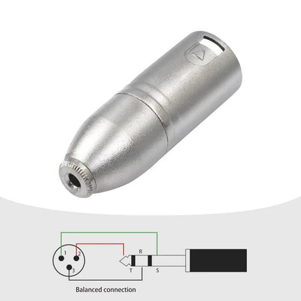 Connects Microphones to Cameras for Everyday Audio Recording - compact silver balanced audio adapter for clear vlogging and interviews