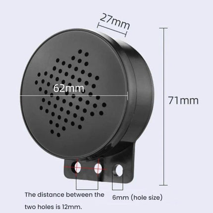Vehicle Safety Voice Alert System with Door and Start Reminders compact 62mm speaker module, 71mm height, 90dB adjustable volume