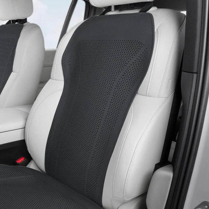 Breathable Car Seat Cushion For Everyday Comfort On The Go black ventilated seat protector with punched holes for airflow and lumbar support