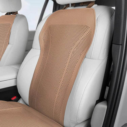Breathable Car Seat Cushion For Everyday Comfort On The Go - tan ventilated seat protector with punched holes for airflow and stable support