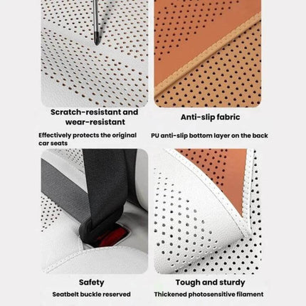 Breathable Car Seat Cushion For Everyday Comfort On The Go — ventilated, anti-slip, scratch-resistant car seat protector with seatbelt opening