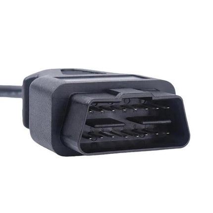 Essential Cable for Everyday Vehicle Diagnostic Connections - close-up OBD2 16-pin diagnostic connector cable for DIY car error code reading