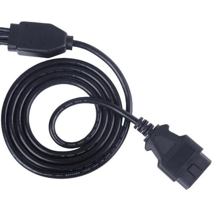 Essential Cable for Everyday Vehicle Diagnostic Connections – black OBD2 16-pin diagnostic cable coiled for DIY car code reading and engine monitoring