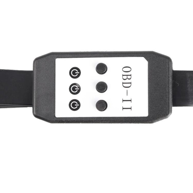 OBD2 Extension Cable for Everyday Vehicle Maintenance Tasks - close-up of OBD-II inline connector module with three buttons